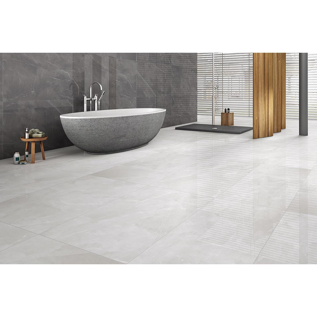 Armani Gris grey Porcelain Gloss tiles, 60cm x 60cm tiles, my tile store UK burton showroom, pallets available cheap prices UK delivery